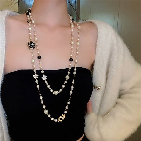 chanel dupe pearl necklace|chanel necklace knockoffs.